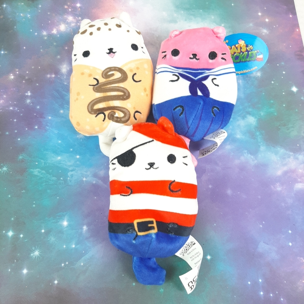 🛍Lot of 3 Cats vs Pickles plush Collectible Beanbags